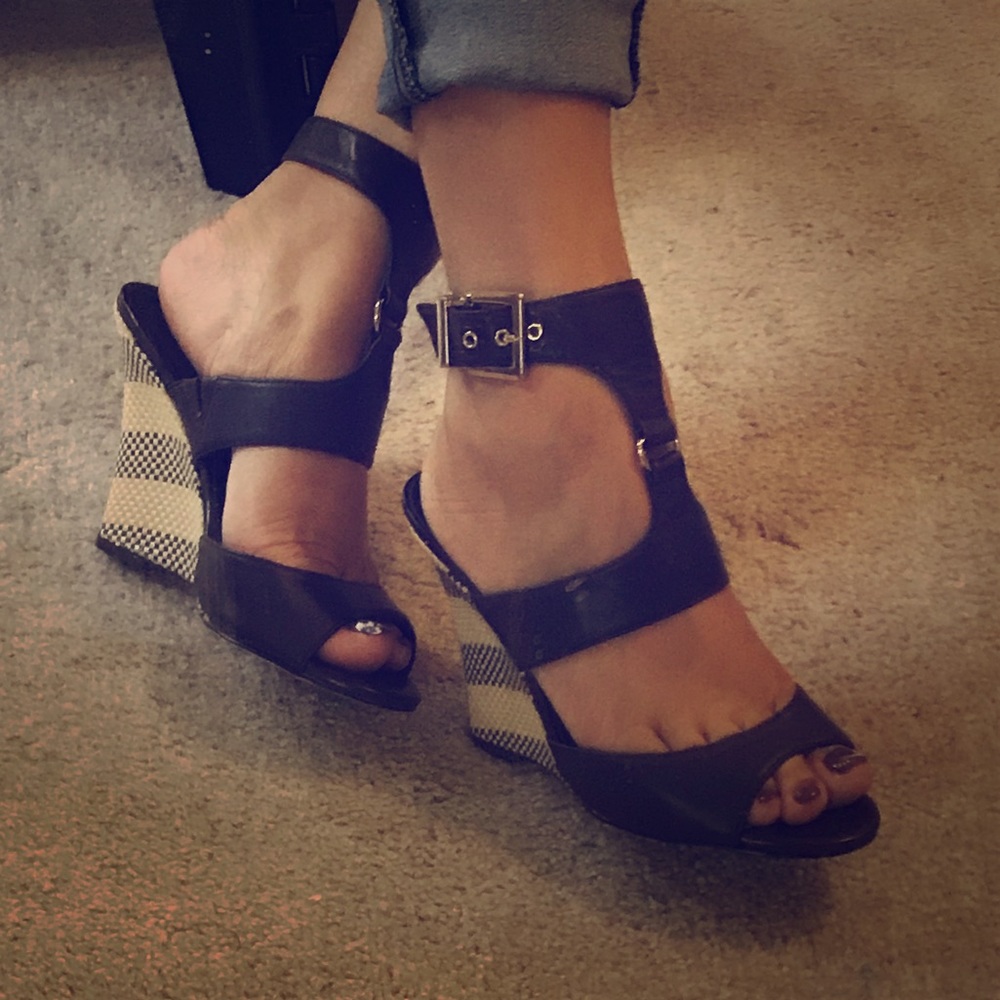 White House Black Market wedge heels